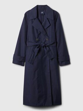 GAP Navy Blue Trench Coat 🖤 Classic Belted Oversized Fit Size M